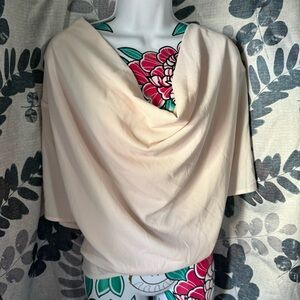 Elegant Cream Drape Blouse